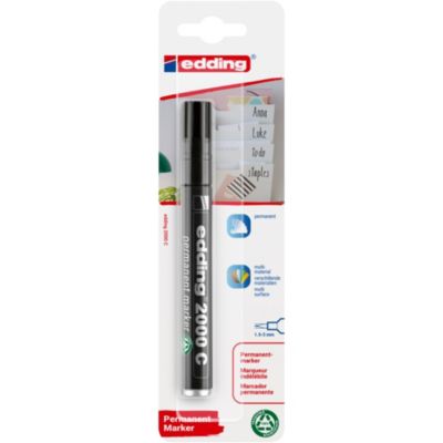 Marqueur permanent tout matériaux - corps aluminium Edding e-2000