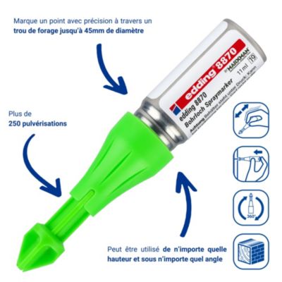 Marqueur spray zone inaccessible de craie liquide vert fluo Edding 8870 Marxman