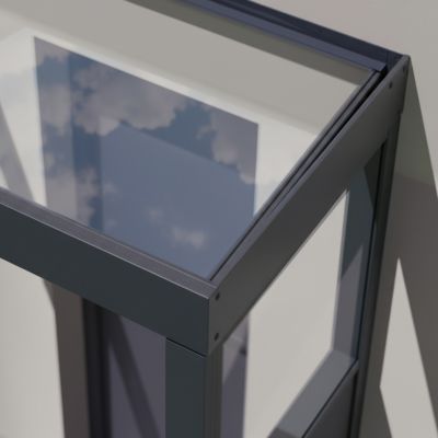 Marquise de porte 1 paroi gris anthracite Canopia Sophia 160 x 95 cm