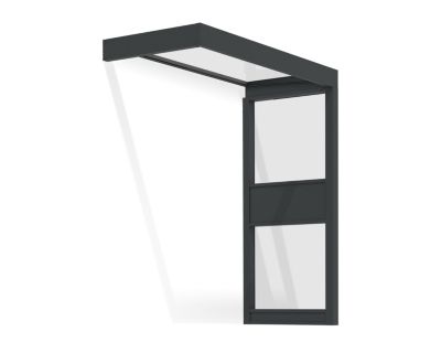 Marquise de porte 1 paroi gris anthracite Canopia Sophia 215 x 95 cm