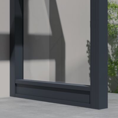 Marquise de porte 1 paroi gris anthracite Canopia Sophia 215 x 95 cm