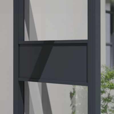 Marquise de porte 1 paroi gris anthracite Canopia Sophia 215 x 95 cm