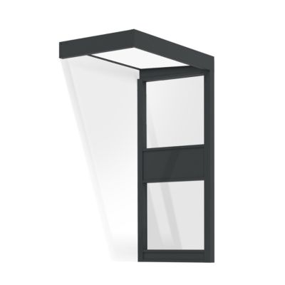 Marquise de porte 1 paroi gris opale blanc Canopia Sophia 160 x 95 cm