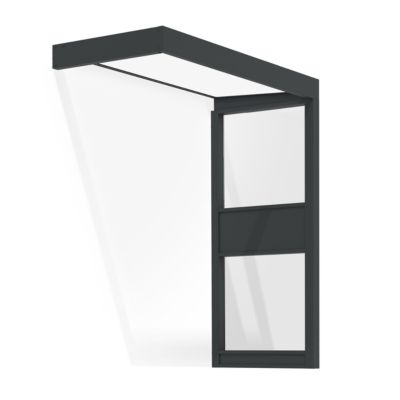Marquise de porte 1 paroi gris opale blanc Canopia Sophia 215 x 95 cm