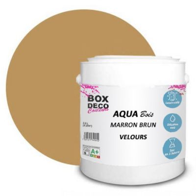 Marron Brun Peinture meuble bois acrylique aspect velours-satin Aqua Bois - Marron Brun - 2.5L