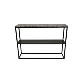 Marseille - Console - Marbre/fer - Brun/noir - 120x32x85 cm