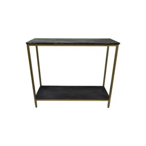 Marseille - Console - Marbre/fer - Doré/noir - 100x35x85 cm