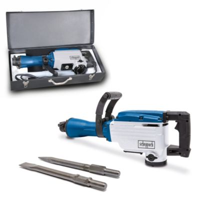 Marteau de démolition Scheppach 1700W - AB1700 - SDS HEX - 50J - 2000 coups/min - Burins pointu et plat 390 mm