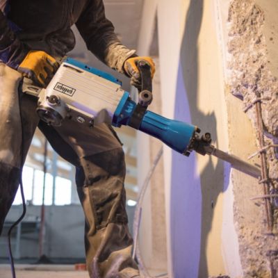 Marteau de démolition Scheppach 1700W - AB1700 - SDS HEX - 50J - 2000 coups/min - Burins pointu et plat 390 mm