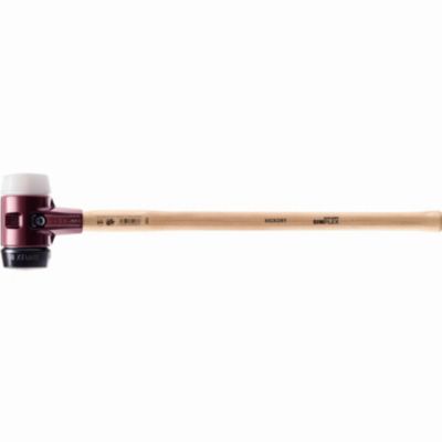 Marteau HALDER SIMPLEX 3027, embouts caoutchouc chargé/superplastique, boîtier fonte malléable, manche hickory
