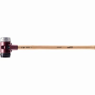 Marteau HALDER SIMPLEX, tête caoutchouc chargé/métal doux, boîtier fonte malléable et manche hickory.