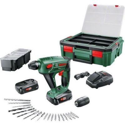 Marteau perforateur sans fil 3 en 1 UNEO MAXX 18 V, coffret SYSTEMBOX avec 2 batteries et chargeur, 060395230K