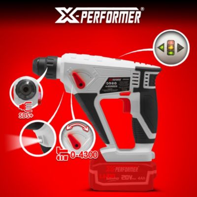 Marteau perforateur sans fil X-Performer 20V avec batterie 2Ah et chargeur rapide 1H