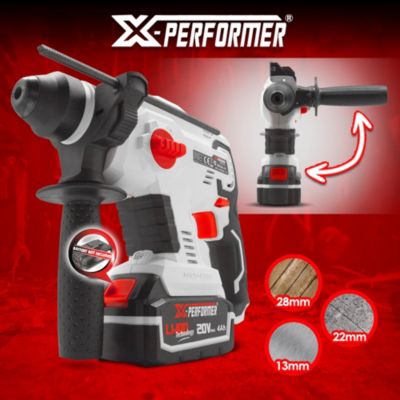 Marteau perforateur sans fil X-Performer 20V avec batterie 4Ah et chargeur rapide 2H