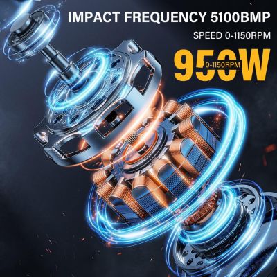Marteau perforateur SDS-Plus, 950W avec 4 fonctions et embrayage de sécurité
