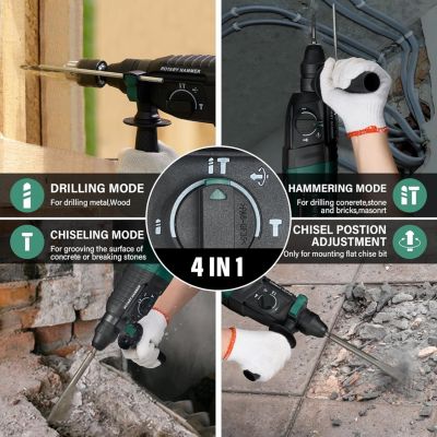 Marteau perforateur SDS-Plus, 950W avec 4 fonctions et embrayage de sécurité