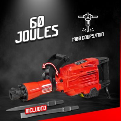 Marteau piqueur 1700W-60 joules - 1900 coups/minute - avec coffret métal