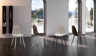 Martina Chaise Imitation Rotin Beige 4 Pcs