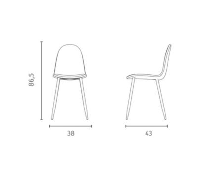 Martina Chaise Imitation Rotin Beige 4 Pcs