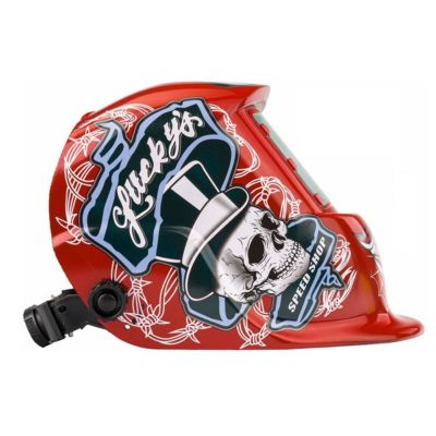 Masque de soudure professionnel auto-obscurcissant échelon 9/13 DIN    Rouge   Lucky's speed shop