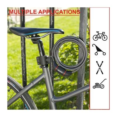 Master Lock Cable antivol velo 1 8 m acier 10 mm cle disc support fixation