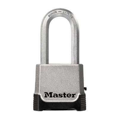 Master Lock - Cadenas Zinc 56 mm - Anse Boron Carbide 9 mm - Combinaison 4 chiffres Clé de secours