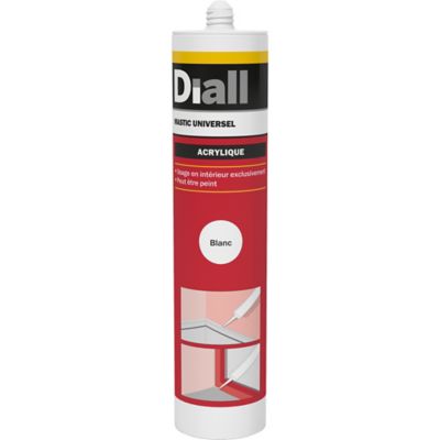 Mastic acrylique Diall blanc 300ml