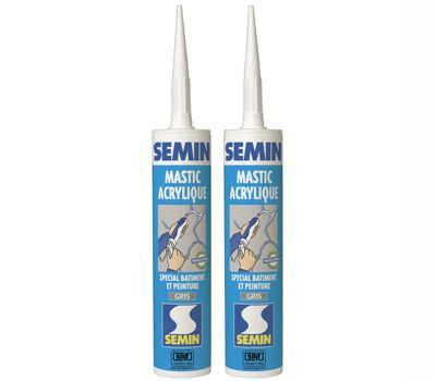 Mastic Acrylique Gris Semin, Intérieur/Extérieur, Cartouche de 310 ml (Lot de 2)