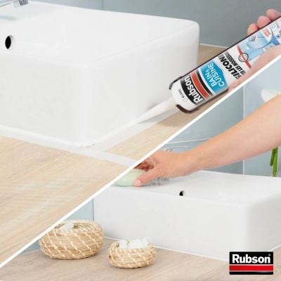 Mastic bain et cuisine Rubson blanc 2x280ml