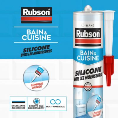 Mastic bain et cuisine Rubson blanc 2x280ml