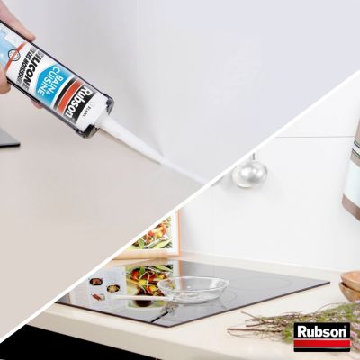 Mastic bain et cuisine Rubson blanc 2x280ml