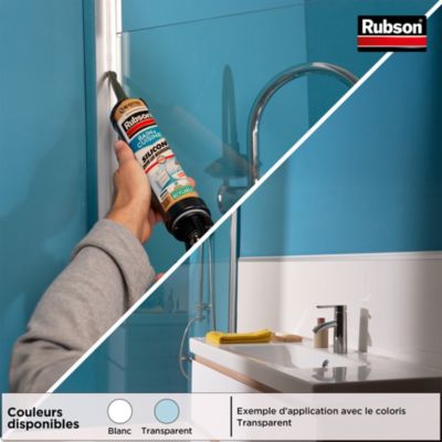 Mastic bain et cuisine Rubson blanc 2x280ml