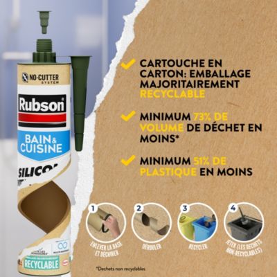 Mastic bain et cuisine Rubson blanc 2x280ml