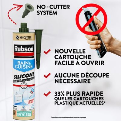 Mastic bain et cuisine Rubson blanc 2x280ml