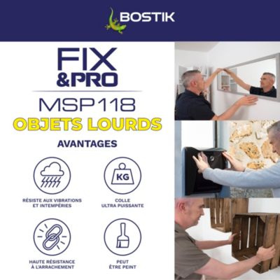 Mastic-colle Bostik FIX&PRO MSP 118 Objets lourds