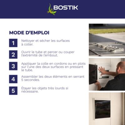 Mastic-colle Bostik FIX&PRO MSP 118 Objets lourds