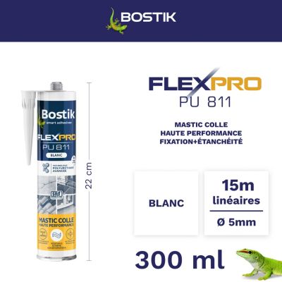 Mastic colle Bostik Flexpro PU 811 blanc 300ml