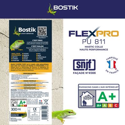 Mastic colle Bostik Flexpro PU 811 blanc 300ml