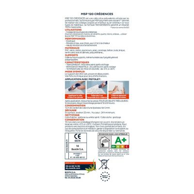 Mastic colle crédence Bostik MSP120 90 ml