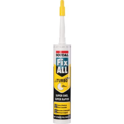 Mastic colle Fix All Turbo blanc cartouche 290ml - SOUDAL - 121923