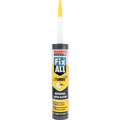 Mastic colle Fix All Turbo blanc cartouche 290ml - SOUDAL - 121923