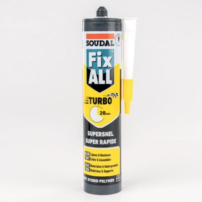 Mastic colle Fix All Turbo blanc cartouche 290ml - SOUDAL - 121923