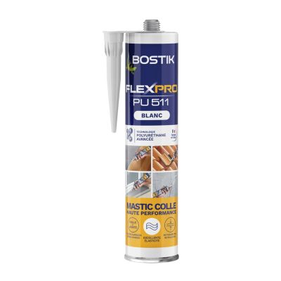 Mastic colle haute performance BOSTIK Flexpro pu 511 300 ml blanc