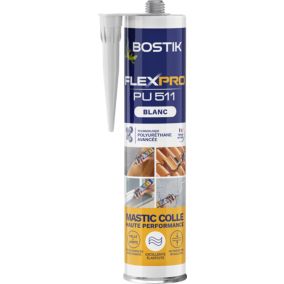 Mastic colle haute performance BOSTIK Flexpro pu 511 300 ml blanc