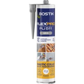 Mastic colle haute performance BOSTIK Flexpro pu 511, 300 ml gris