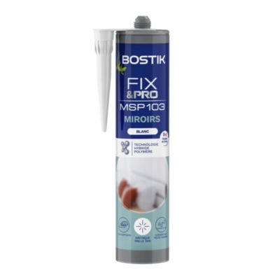 Mastic colle miroirs Bostik Fix&pro MSP 103 290 ml coloris blanc