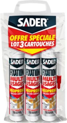 Mastic colle multi-usage Sader 310 ml, lot de 3