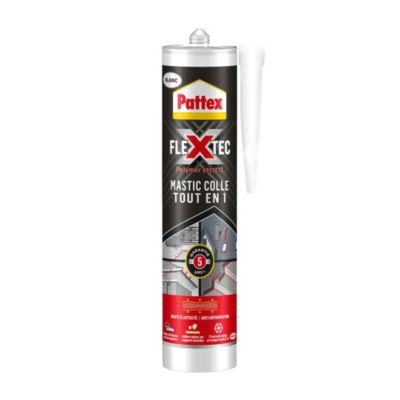 Mastic colle Pattex Flextec blanc 389g