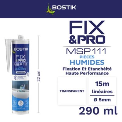 Mastic colle pièces humides Bostik Fix&pro MSP 111 290 ml