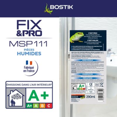 Mastic colle pièces humides Bostik Fix&pro MSP 111 290 ml